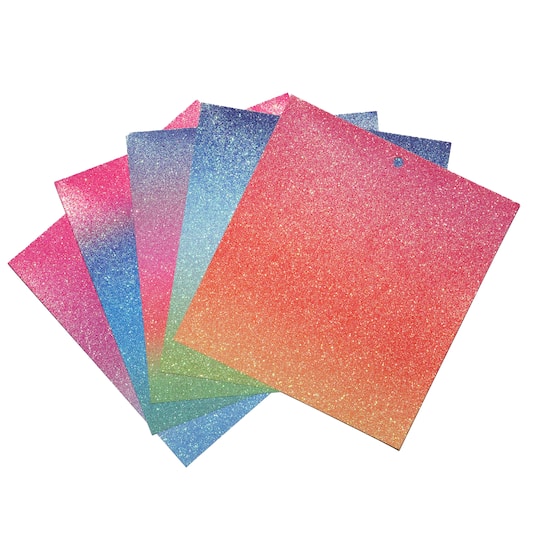 6" x 6.5" Bright Ombre Glitter Cardstock Paper Pad, 24 Sheets by Recollections™